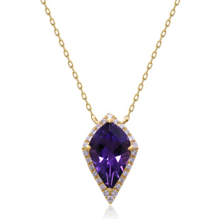 Valerie 10K Yellow Gold Pear-Cut Pink Amethyst Pendant