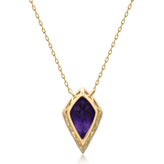 Valerie 10K Yellow Gold Pear-Cut Pink Amethyst Pendant