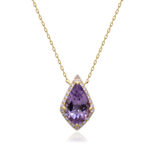 Valerie 10K Yellow Gold Pear-Cut Pink Amethyst Pendant