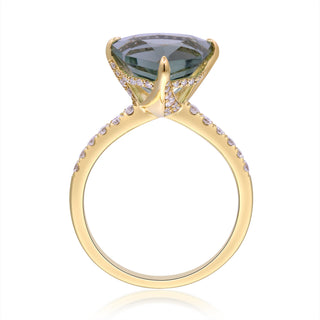 Valerie 10K Yellow Gold Trillion-Cut Green Amethyst Rings