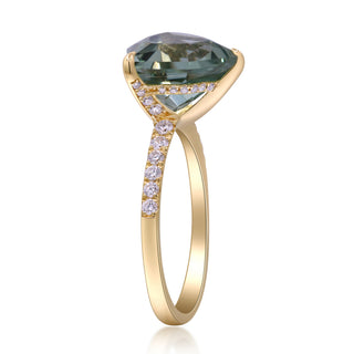Valerie 10K Yellow Gold Trillion-Cut Green Amethyst Rings