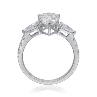 14K White Gold Pear-Cut LAB Grown Diamond Ring