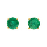 Haven 10K Yellow Gold Round-Cut Emerald Earring