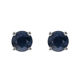 Hana 10K Yellow Gold Round-Cut Ceylon Blue Sapphire Earring