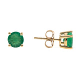 Amelia 10K Yellow Gold Round-Cut Emerald Earring
