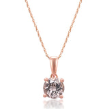 Amelia 10K Rose Gold Round-Cut Morganite Pendant