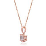 Amelia 10K Rose Gold Round-Cut Morganite Pendant
