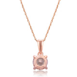 Amelia 10K Rose Gold Round-Cut Morganite Pendant