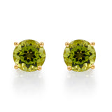 Halle 14K Yellow Gold Round-Cut Manchurian Peridot Earring