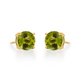 Halle 14K Yellow Gold Round-Cut Manchurian Peridot Earring