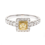 Stevie 18K Triple Tone Gold Cushion-Cut Yellow Diamond Ring