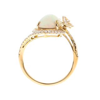 Gin and Grace Ramona 14K Yellow Gold Cabochon-Cut African Opal Ring 2/5tcw Band
