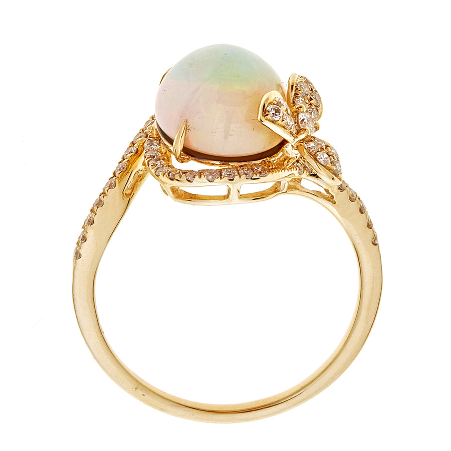 Amelia 14K Yellow Gold Oval-Cut Opal Ring