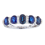 Amelia 14K White Gold Oval-Cut Blue Sapphire Ring