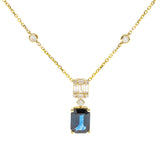 Oaklynn 18K Yellow Gold Emerald-Cut Ceylon Blue Sapphire Pendant