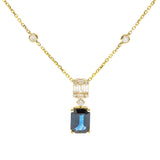 Oaklynn 18K Yellow Gold Emerald-Cut Ceylon Blue Sapphire Pendant