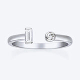 Ella 18K White Gold Emerald-Cut White Diamond Ring