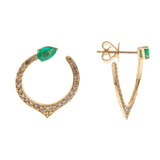 Lucy 14K Yellow Gold Pear-Cut Emerald Earring