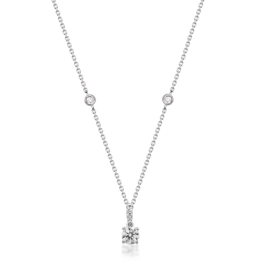 Ashley 18K White Gold Round-Cut White Diamond Pendant