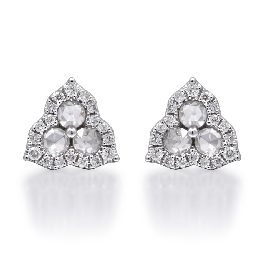 Amelia 14K White Gold Round-Cut White Diamond Earrings