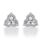 Diana 14K White Gold Round-Cut White Diamond Earrings