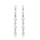 Hazel Round-Cut White Diamond Earrings in 14K White Gold