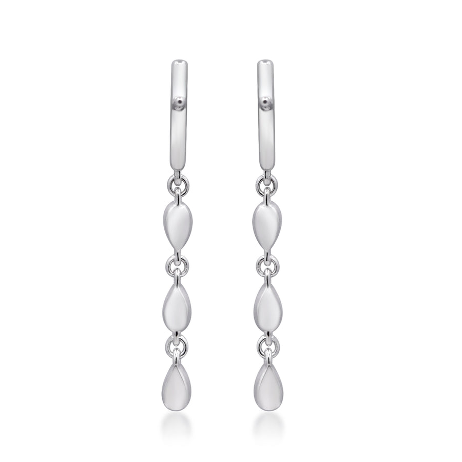 Hazel Round-Cut White Diamond Earrings in 14K White Gold