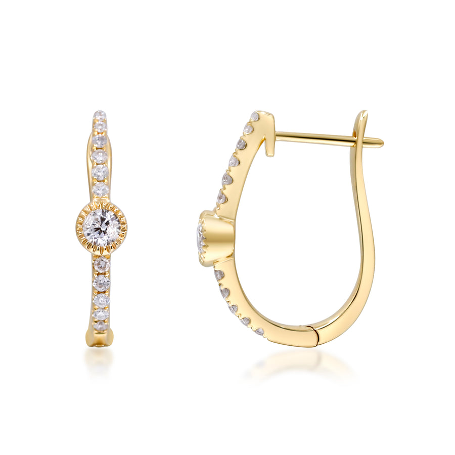 Scarlett 14K Yellow Gold Round-Cut White Diamond Earring