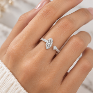 Megan 10K White Gold Round-Cut White Diamond Ring