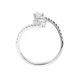 Penelope 10K White Gold Baguette-Cut White Diamond Ring