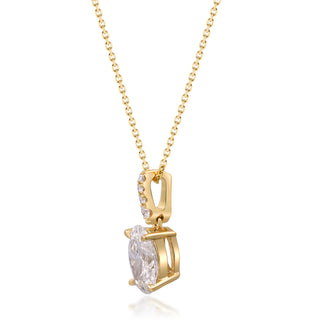 14K Yellow Gold Oval-Cut LAB Grown Diamond Pendant
