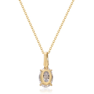 14K Yellow Gold Oval-Cut LAB Grown Diamond Pendant