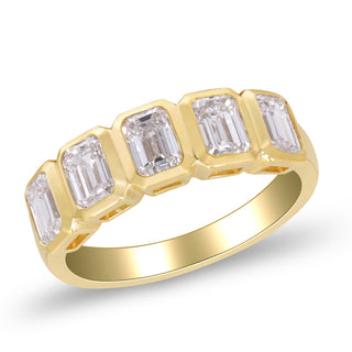 14K Yellow Gold Emerald-Cut LAB Grown Diamond Ring