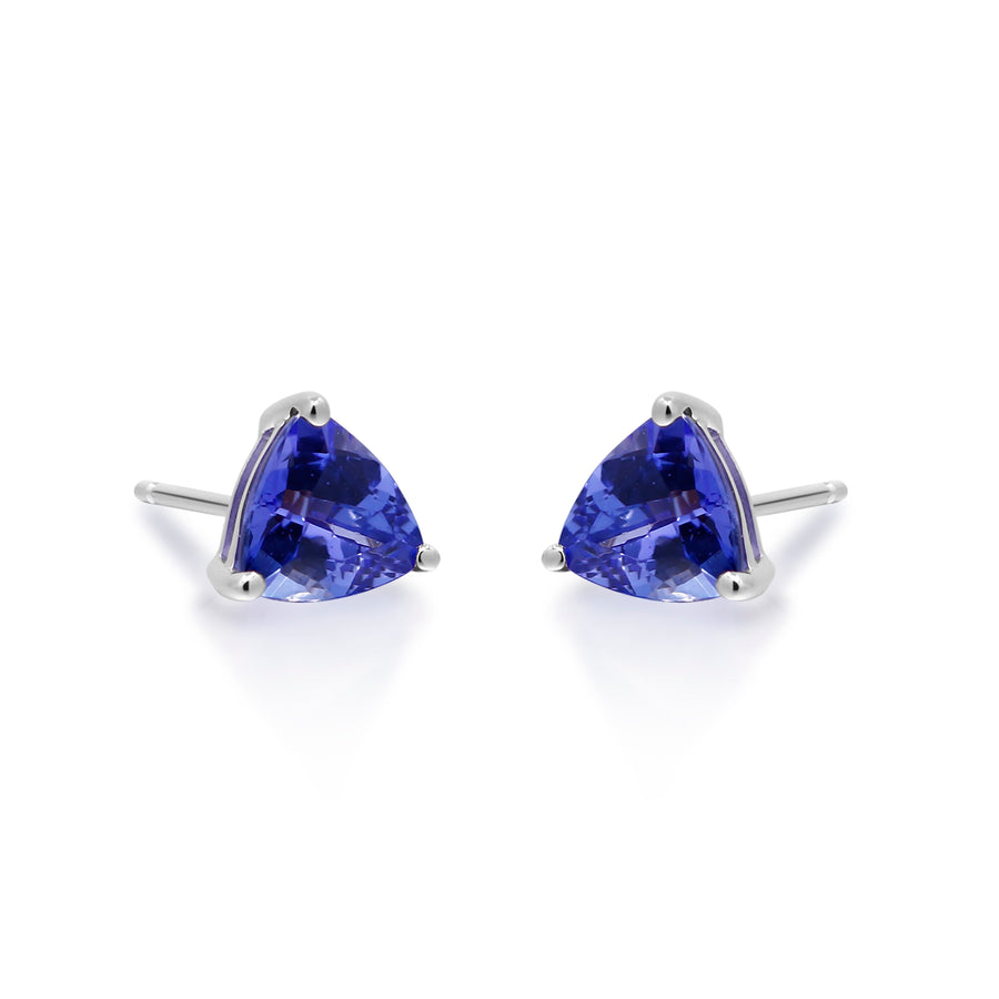 Flora 14K White Gold Trillion-Cut Tanzanian Tanzanite Earring