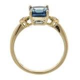 Emersyn 10K Yellow Gold Cushion-Cut Brazilian London Blue Topaz Ring