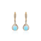 Bethany 14K Yellow Gold Pear-shaped Natural African Opal earrings