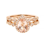 Gabriella 14K Rose Gold Pear-Cut Madagascar Morganite Ring