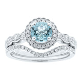 Zuri 14K White Gold Round-Cut Aquamarine Ring