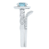 Zuri 14K White Gold Round-Cut Aquamarine Ring