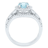 Zuri 14K White Gold Round-Cut Aquamarine Ring