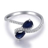 Jaycee 14K White Gold Pear-Cut Ceylon Blue Sapphire Ring