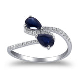 Jaycee 14K White Gold Pear-Cut Ceylon Blue Sapphire Ring