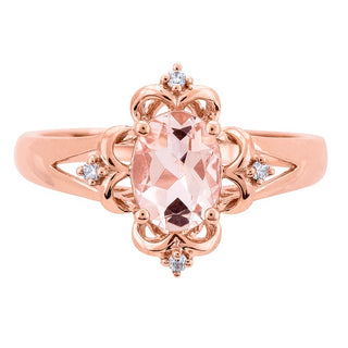 Lyra 10K Rose Gold Oval-cut Madagascar Morganite Ring