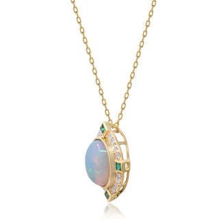Sloane 14K Yellow Gold Oval-Cut Ethiopian Opal Pendant