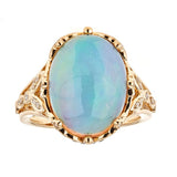 Maya 14K Yellow Gold Oval-Cab African Opal Ring