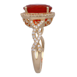 Esme 14K Yellow Gold Oval-Cut Mexican Fire Opal Ring