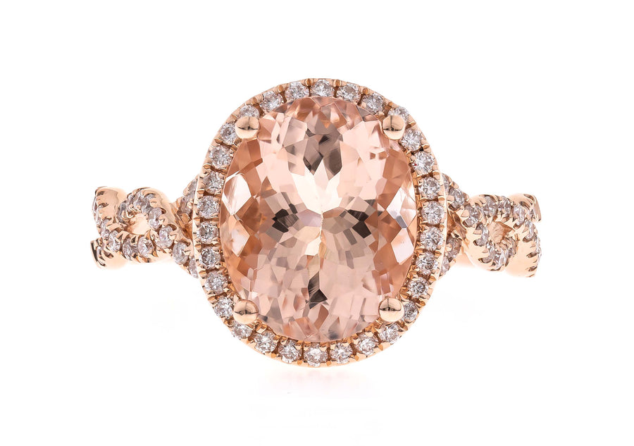 Keyla 14K Rose Gold Oval-Cut Madagascar Morganite Ring