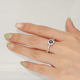 Aileen 14K White Gold Round-Cut Ceylon Blue Sapphire Ring