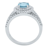 Adalynn 14K White Gold Round-Cut Aquamarine Ring