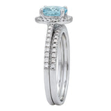 Angela 14K White Gold Round-Cut Aquamarine Ring